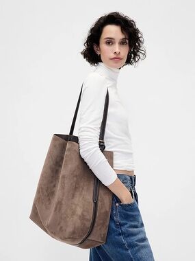 GAP Suede Tote Bucket Bag